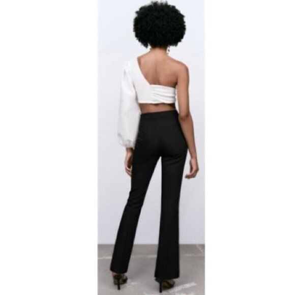 Zara, Women's Flared Pants with Slits - Black. Size: XS (US). NWT. (449) - Picture 7 of 7